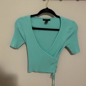 Forever 21 blue wrap top